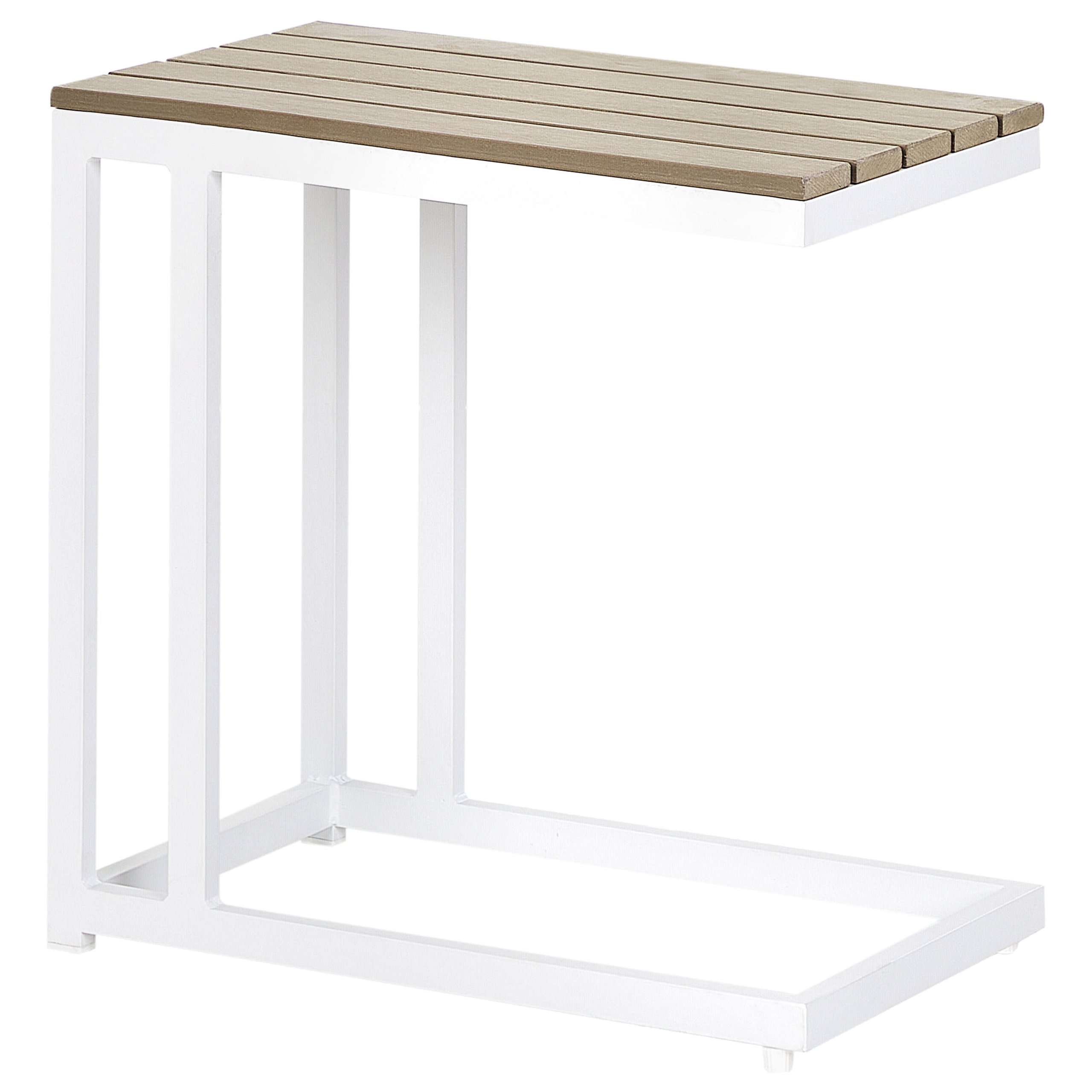 Sidobord för trädgården MESSINA 60 cm 35 cm Vit