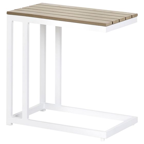 Sidobord för trädgården MESSINA 60 cm 35 cm Vit