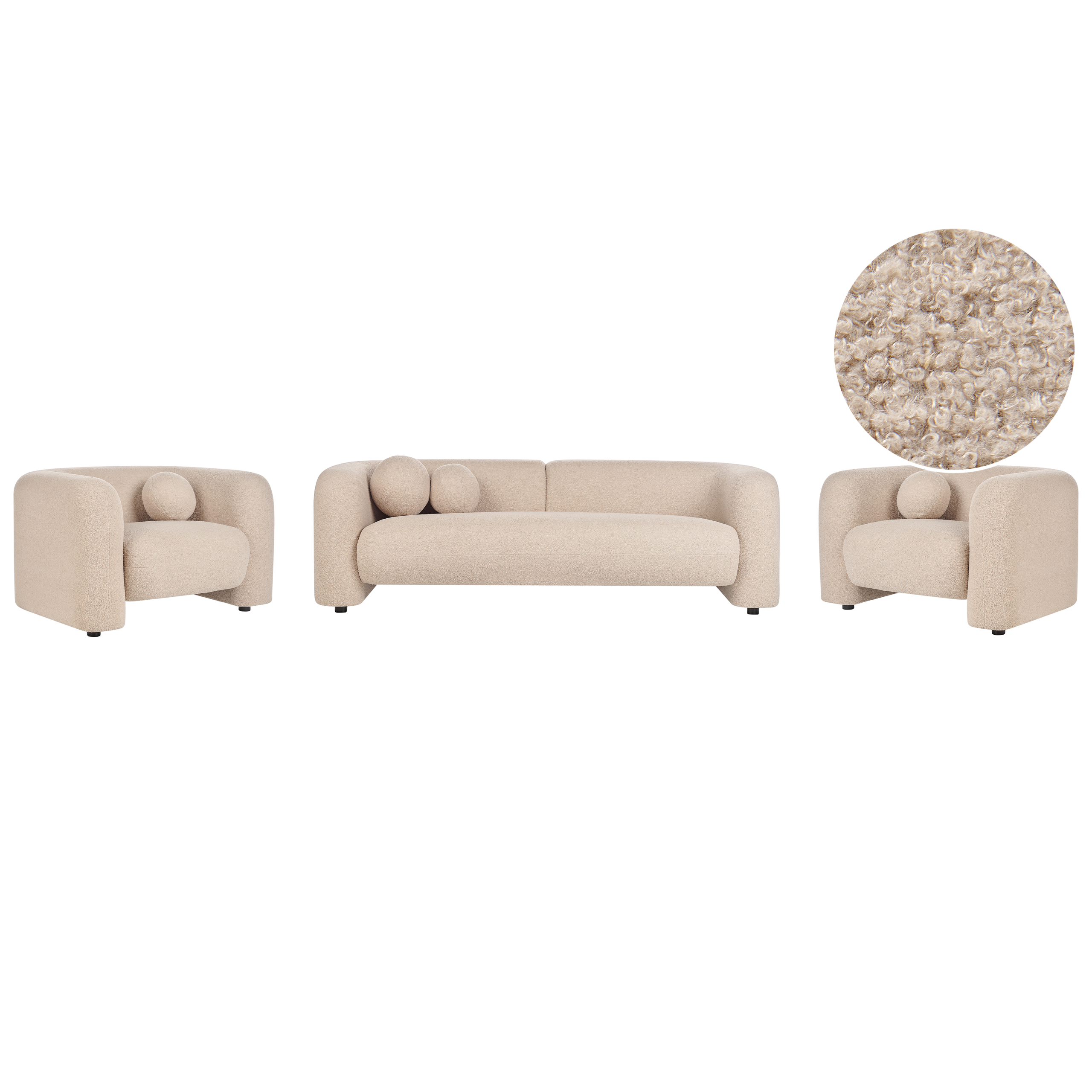 Soffgrupp 5-sits LEIREN Bouclé Beige