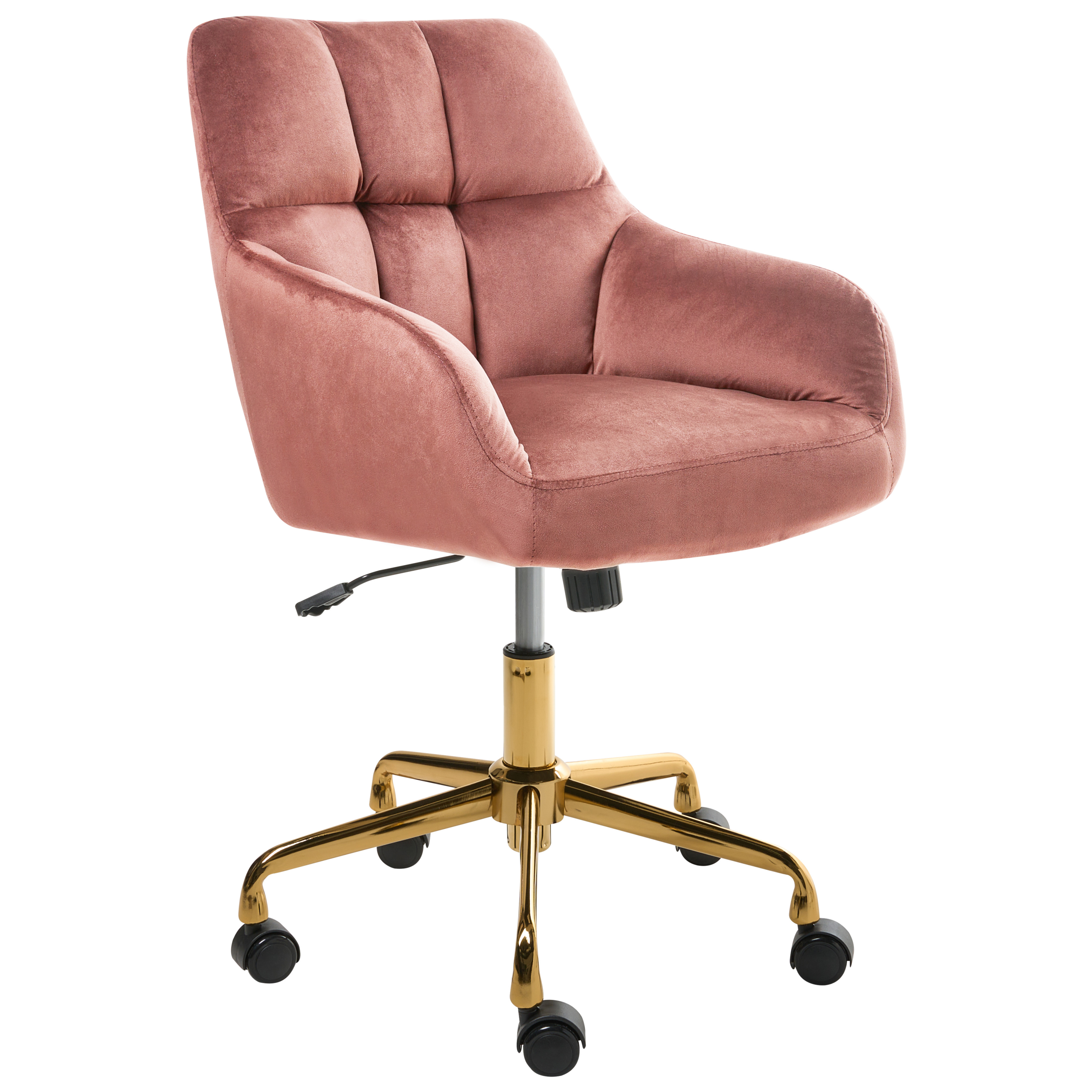 Skrivbordsstol PALMDALE Sammet Rosa
