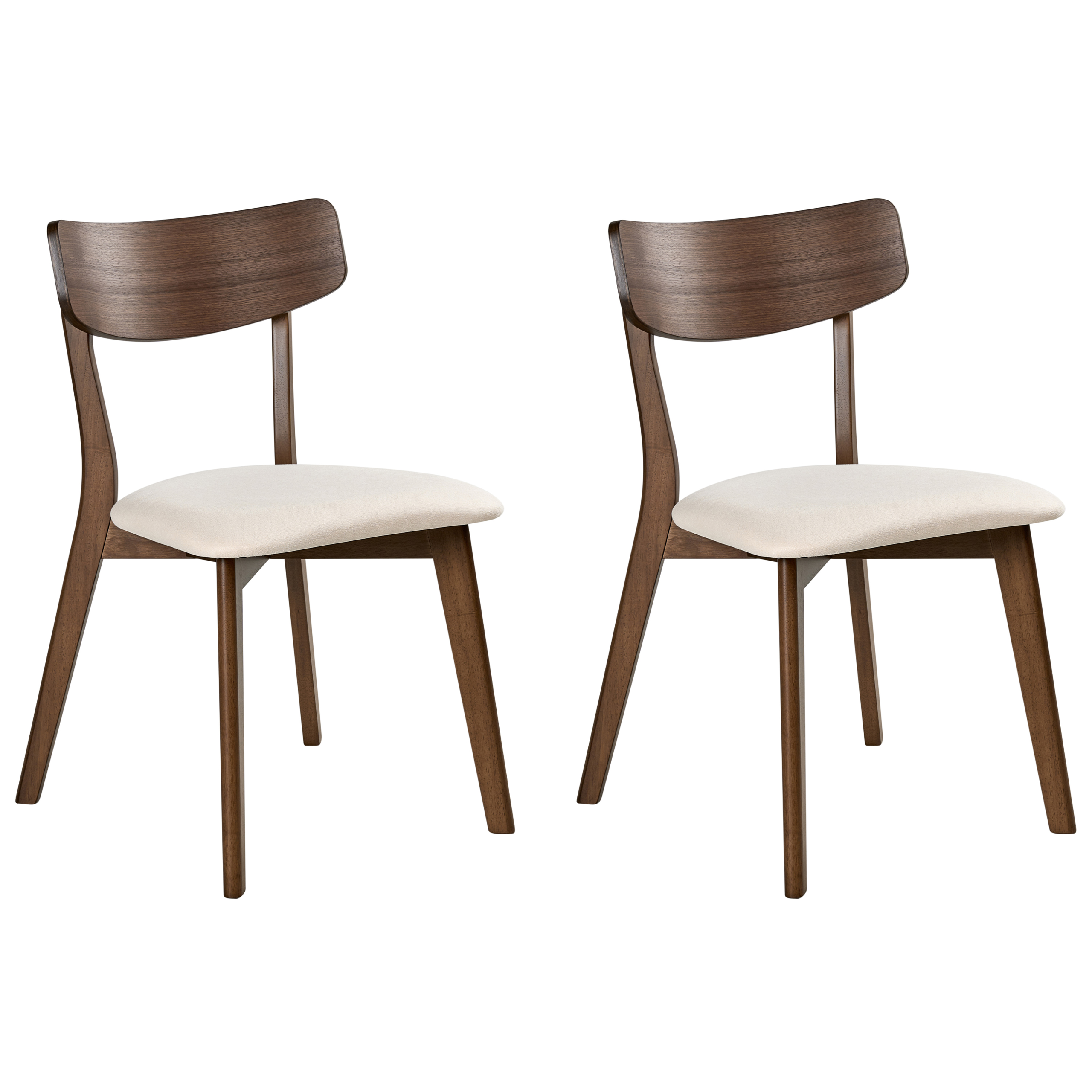 Set med 2 matstolar HOLLY Trä Mörkbrun/ Off-White