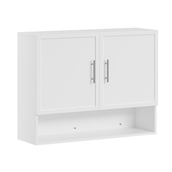 Väggskåp med öppen hylla vit 90.0x70.0x28.8 cm BZR233-W