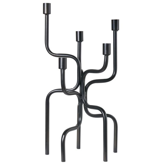 Ljusstake PORRTELA 50 cm Metall Svart