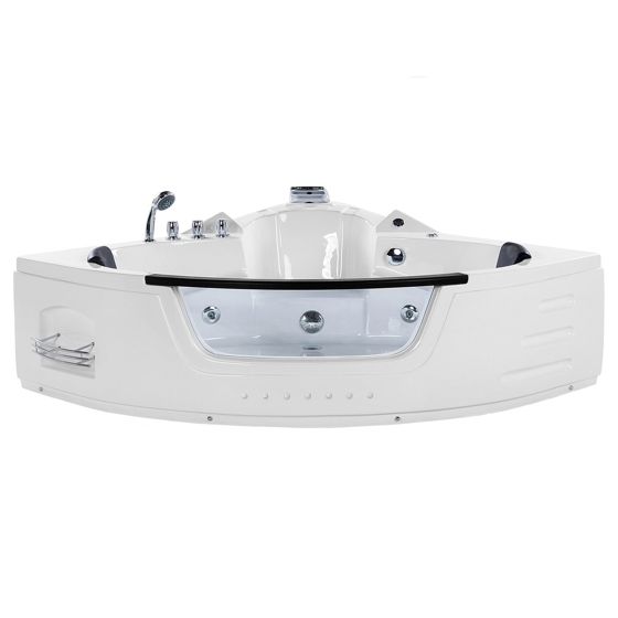 Hörnbubbelbadkar med LED MARTINICA 1980 x 1440 mm Vit