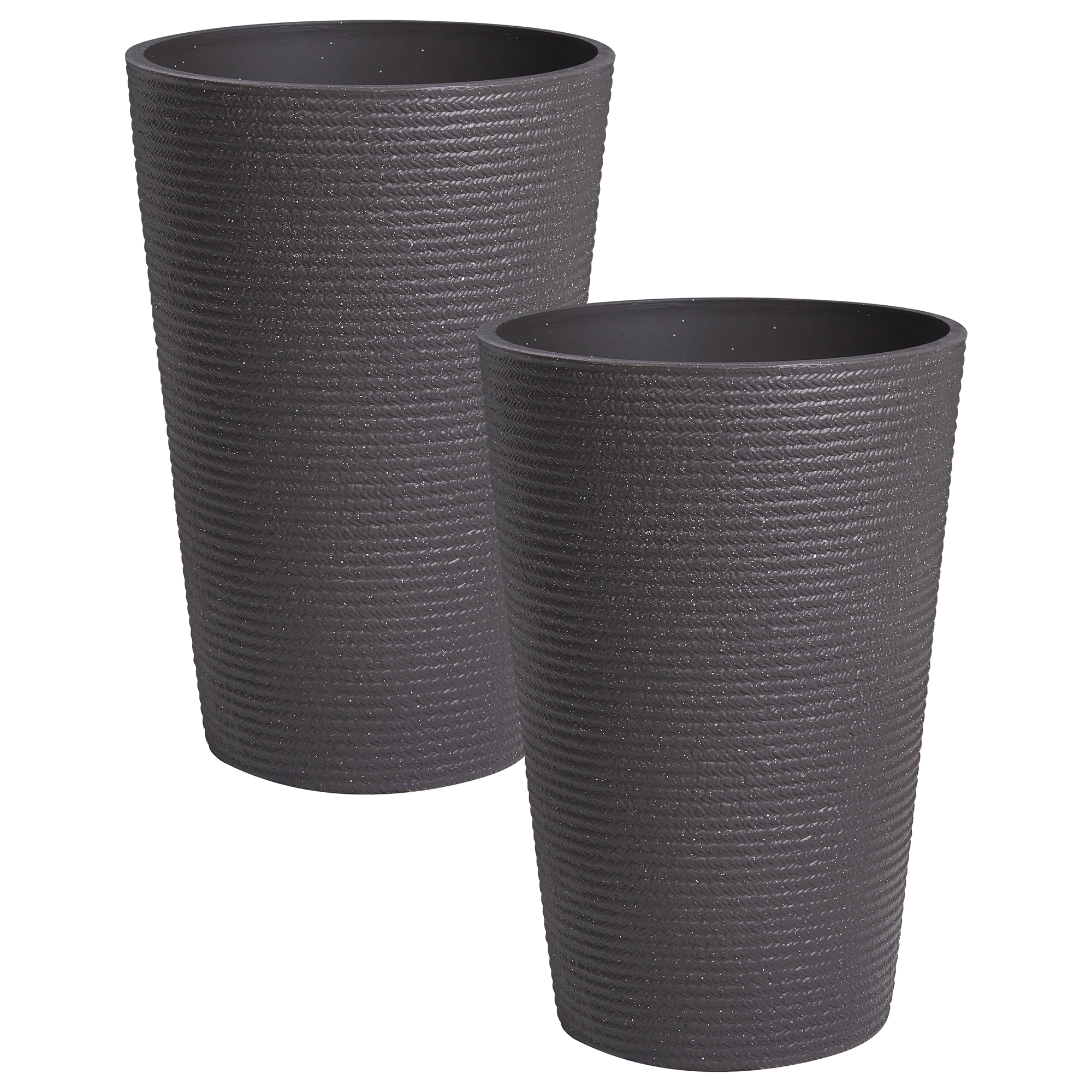Set med 2 växtkrukor MEUM 35 cm Svart
