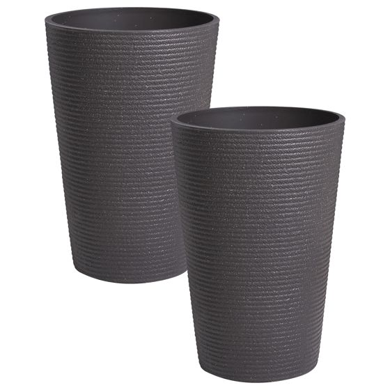 Set med 2 växtkrukor MEUM 35 cm Svart