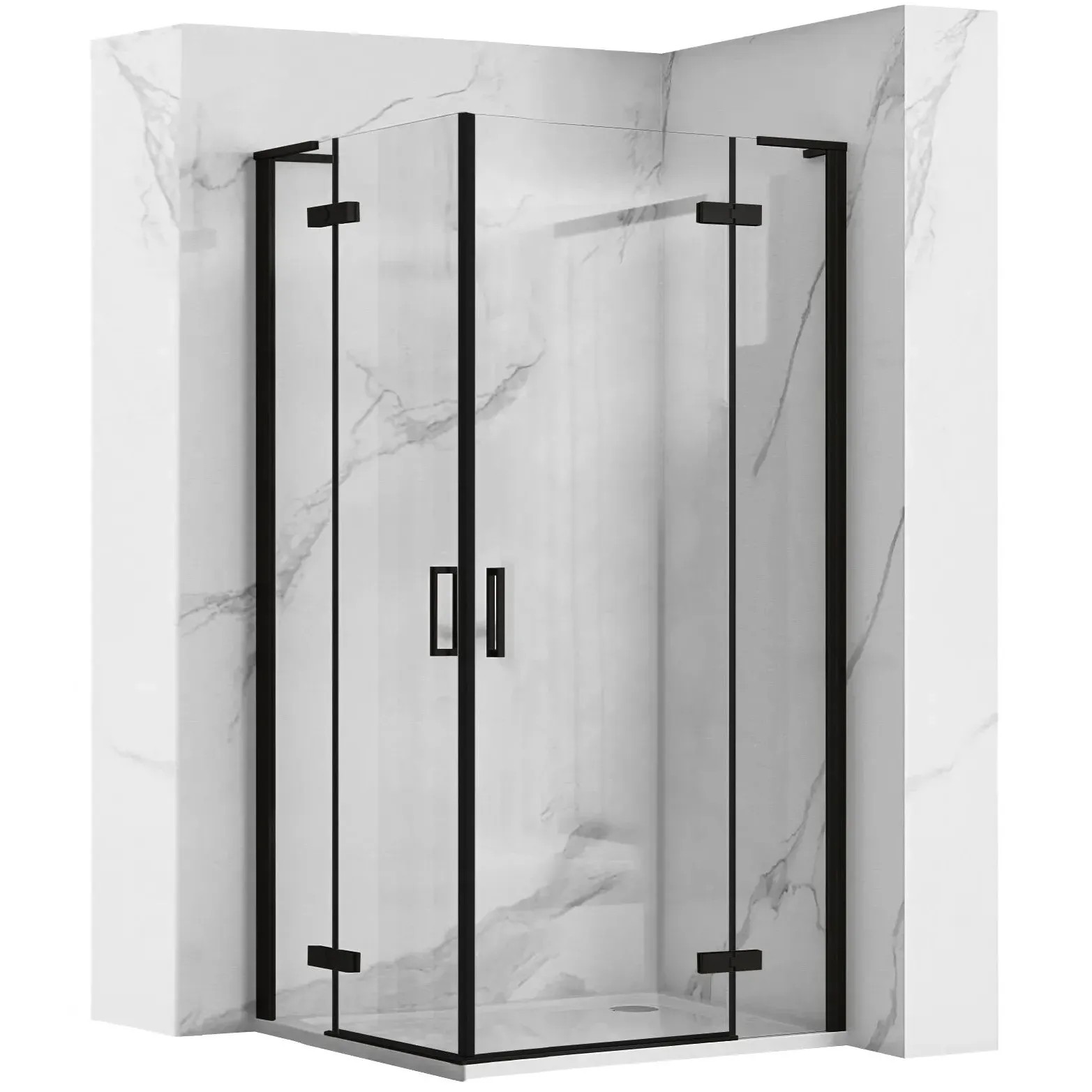 REA Duschkabin HUGO 80x80 Svart, 78x78x200,5cm