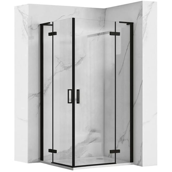 REA Duschkabin HUGO 80x80 Svart, 78x78x200,5cm
