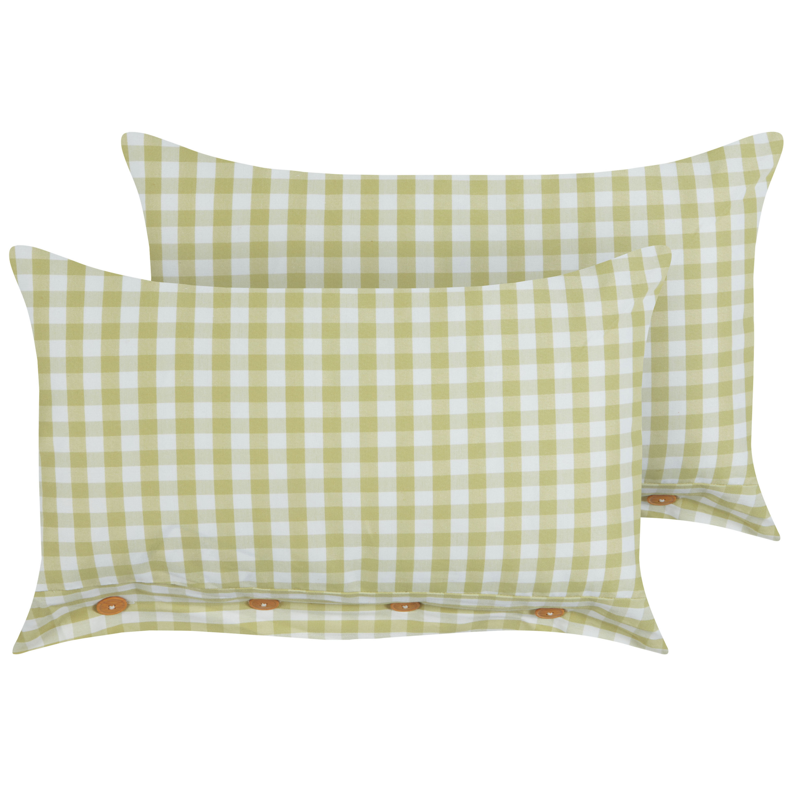 Set med 2 prydnadskuddar TALYA 40 x 60 cm Olivgrön Rutigt tryck