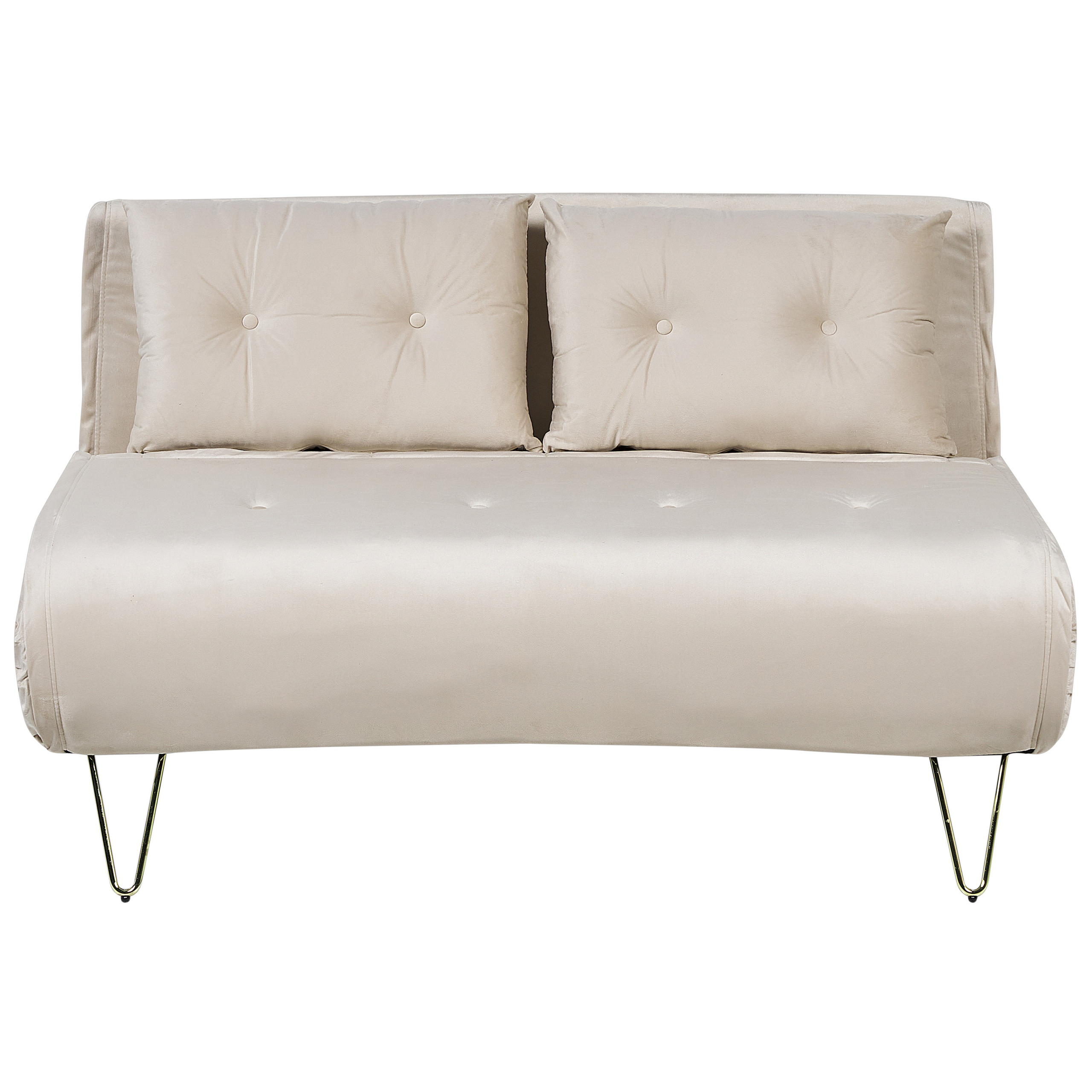 Bäddsoffa 2-sits VESTFOLD Sammet Beige