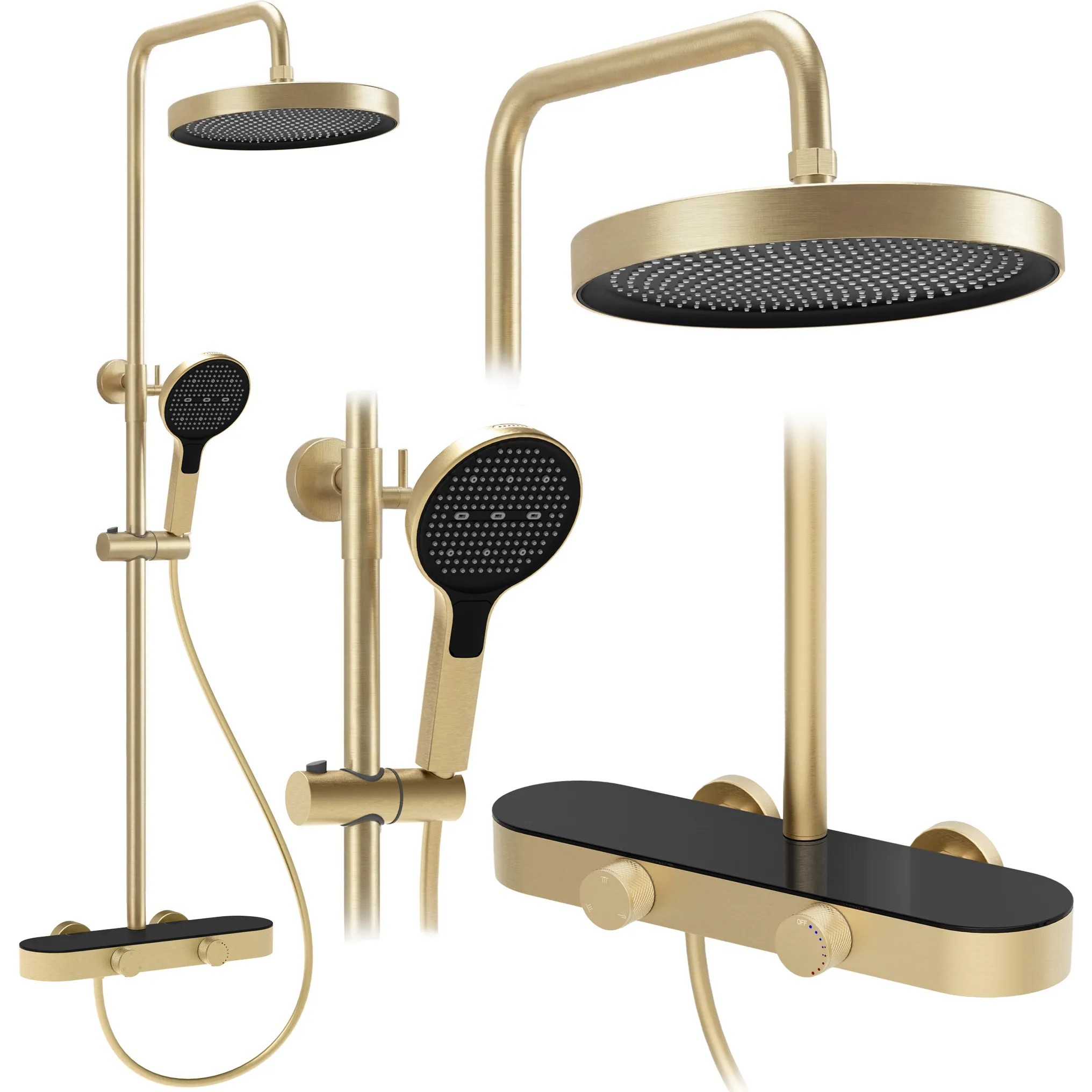 REA Duschset Creo Borstat Guld, 37x15,5x128cm