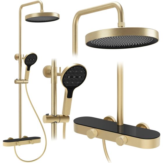 REA Duschset Creo Borstat Guld, 37x15,5x128cm