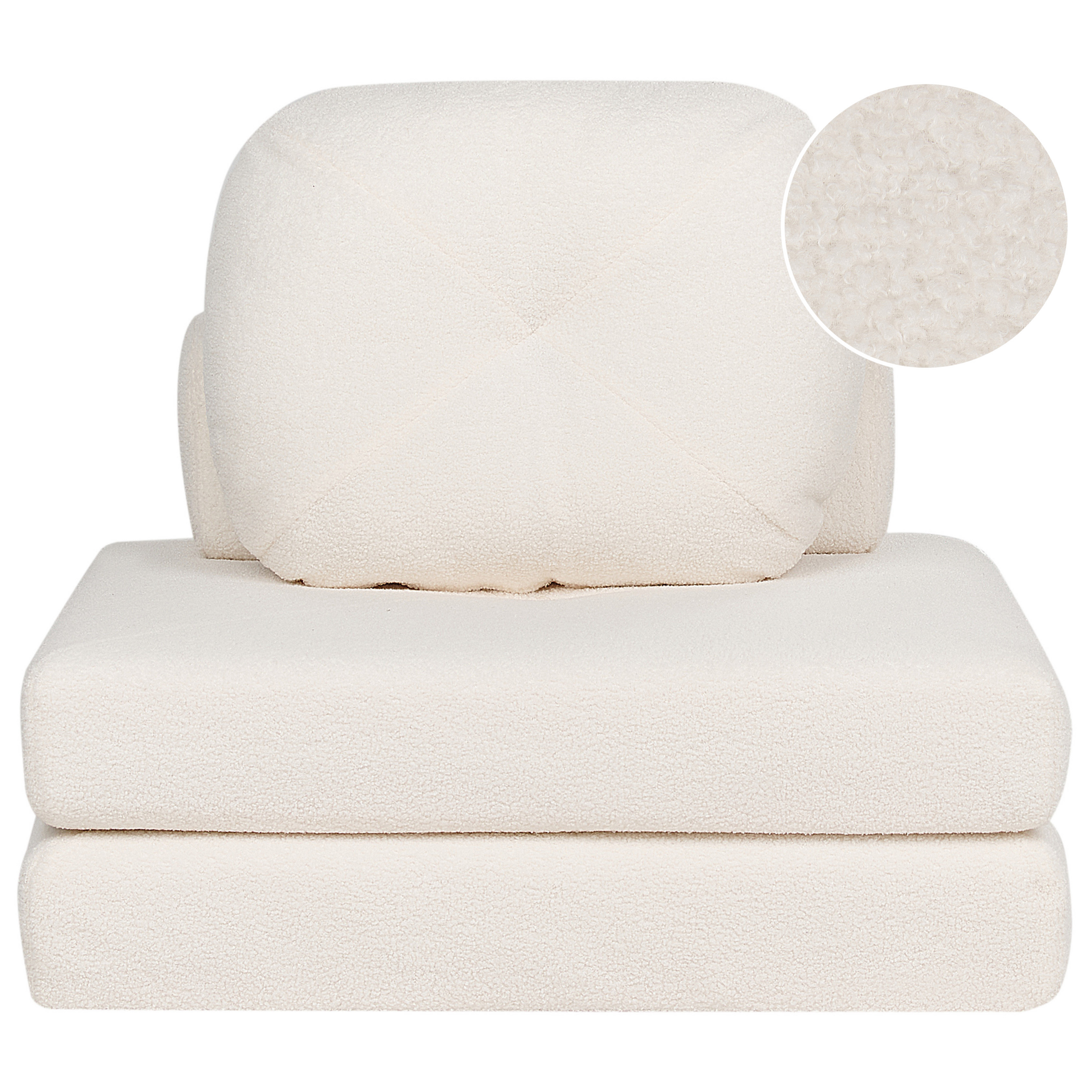 Enkel bäddsoffa OLDEN Bouclé Vit