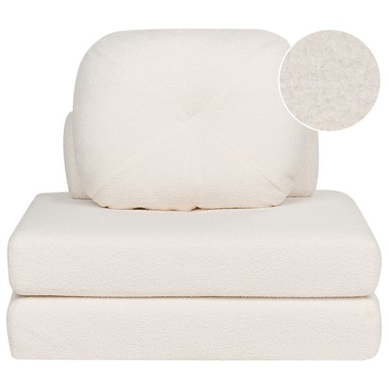 Enkel bäddsoffa OLDEN Bouclé Vit