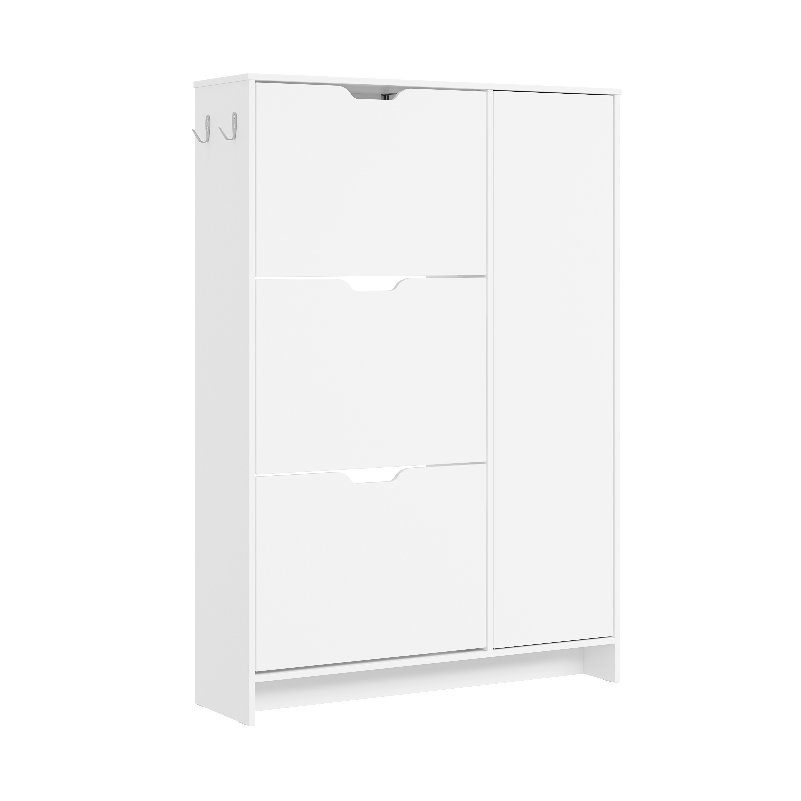 Entrékabine med tre skorlådor vit 84x24x121.6 cm FSR220-W