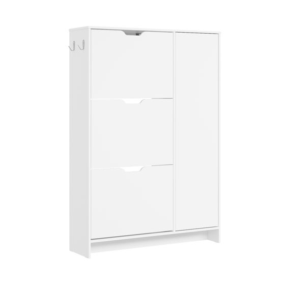 Entrékabine med tre skorlådor vit 84x24x121.6 cm FSR220-W