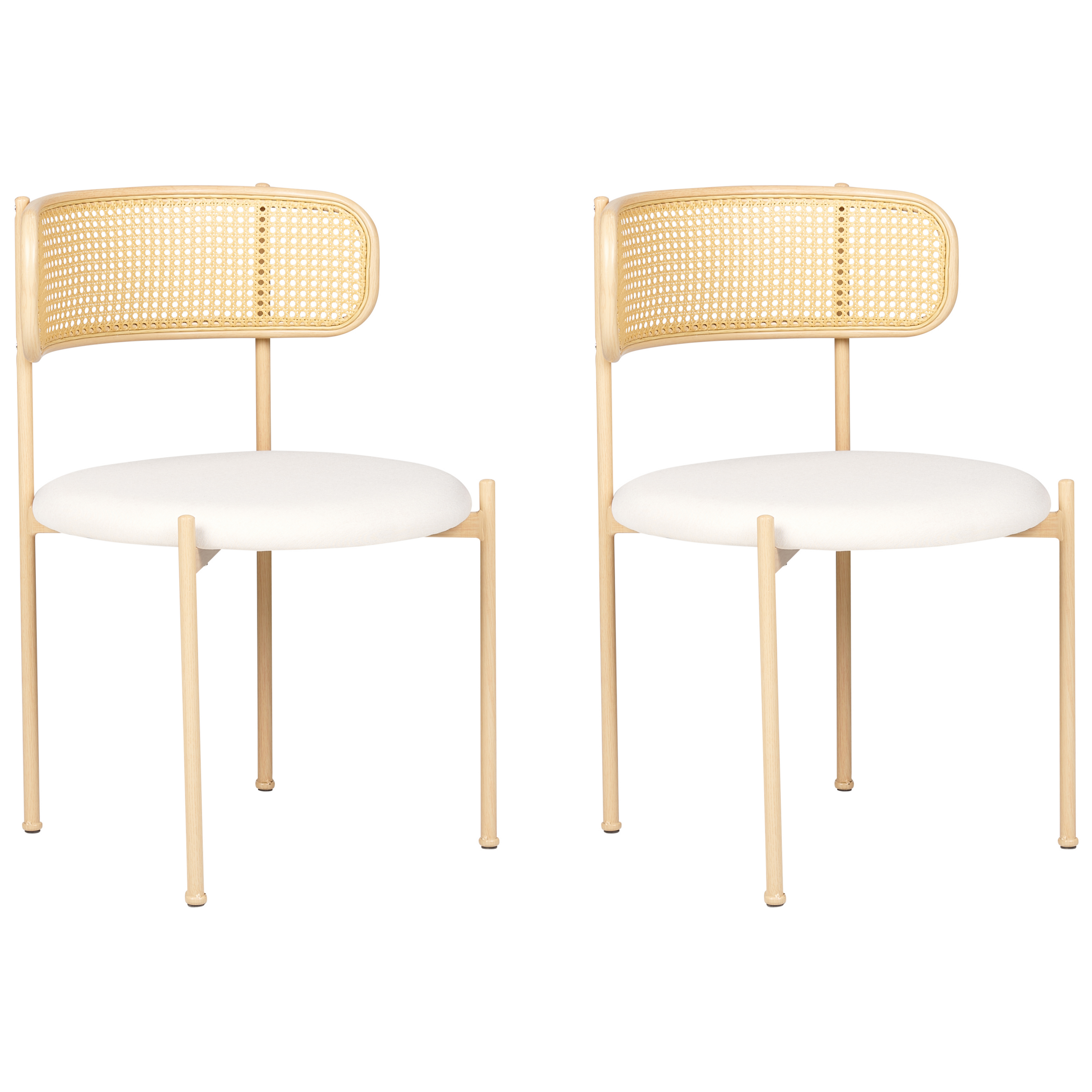 Set med 2 matstolar ANDOVER Metall Ljusbeige