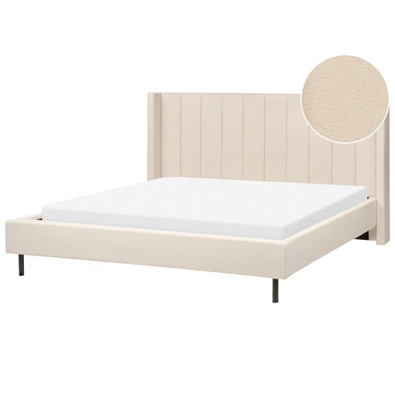 Säng med lamellram Bouclé VILLETTE 180 x 200 cm Beige