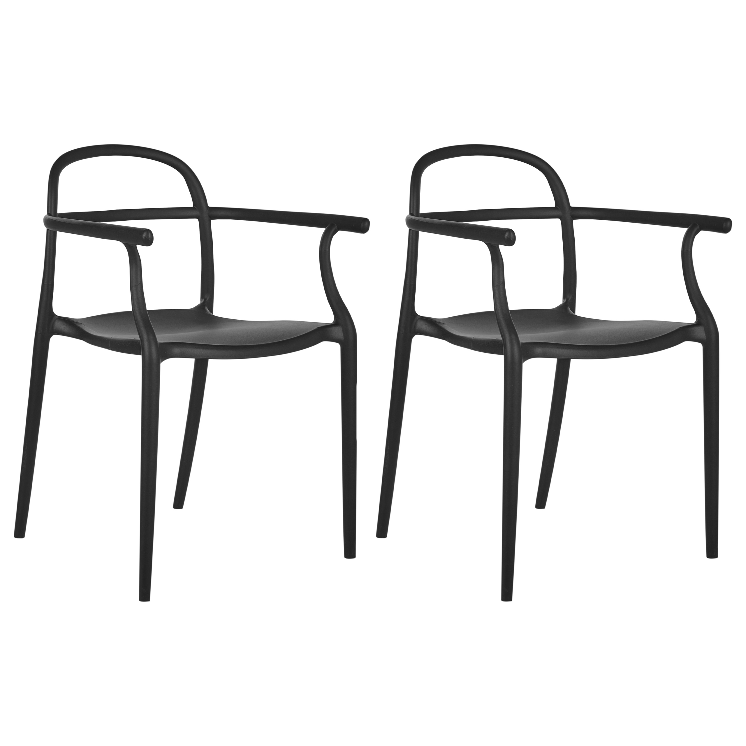 Set med 2 trädgårdsstolar VIDOR Svart