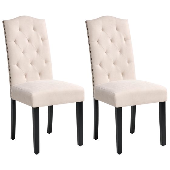 Set med 2 matstolar SHIRLEY Ljusbeige