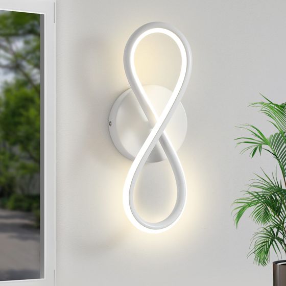 NETTLIFE svart, LED-vägglampa, 7W, böjd, design, varmvit, 3000K, för inomhustrappor