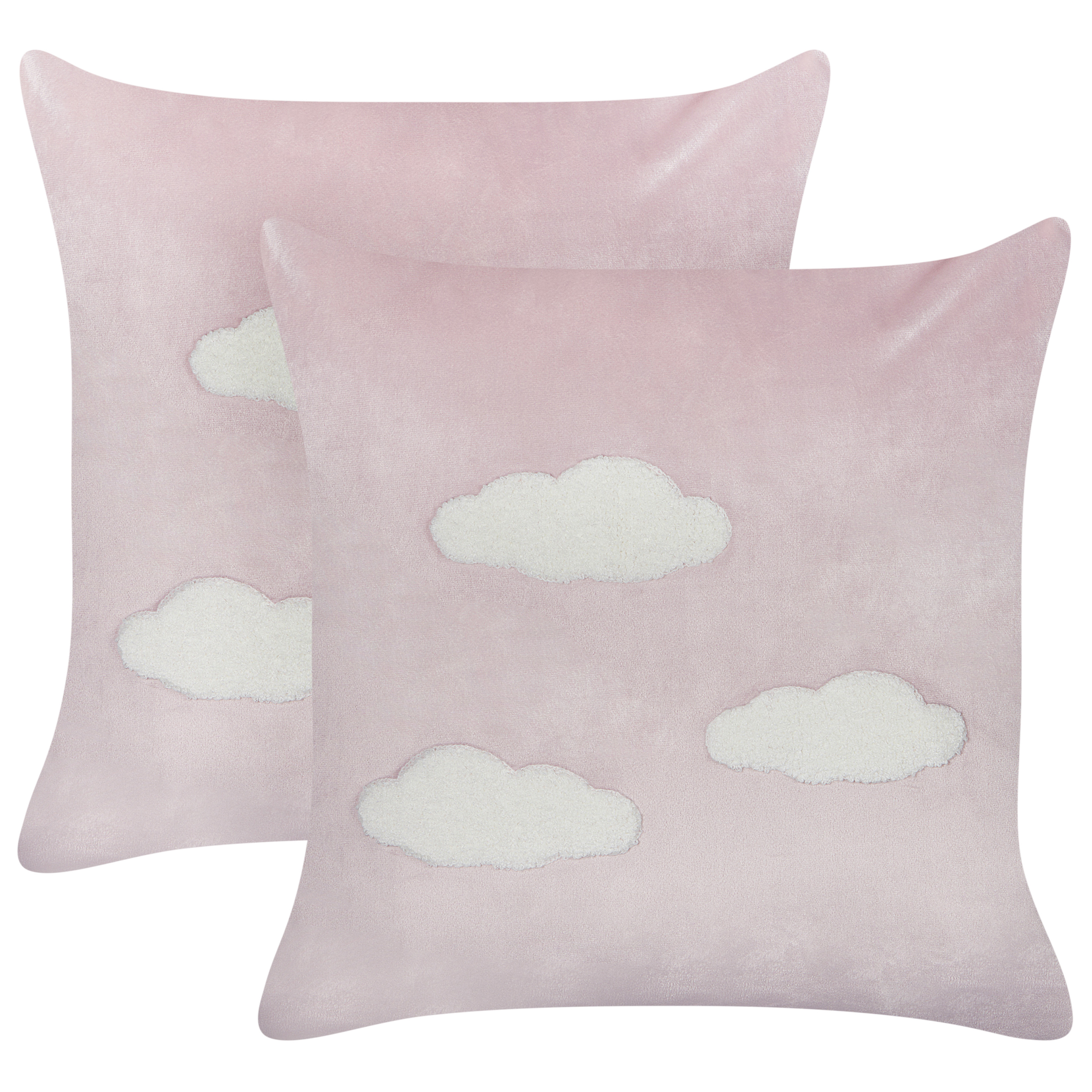 Set med 2 prydnadskuddar IPOMEA 45 x 45 cm Sammet Rosa