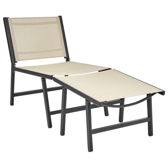 Trädgårdsstol MARCEDDI med fotpall Metall Beige