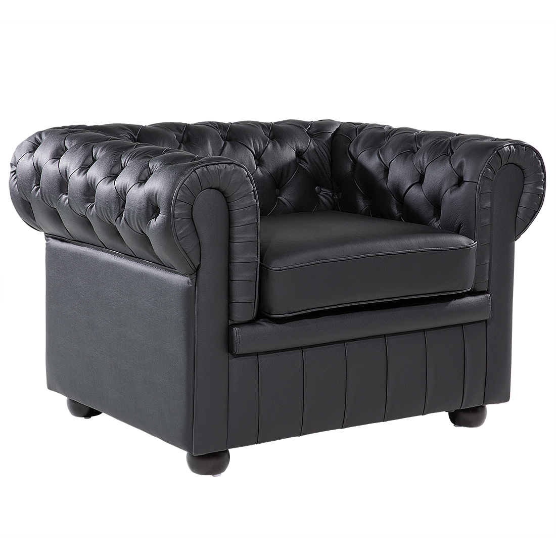 Fåtölj CHESTERFIELD Läder Svart