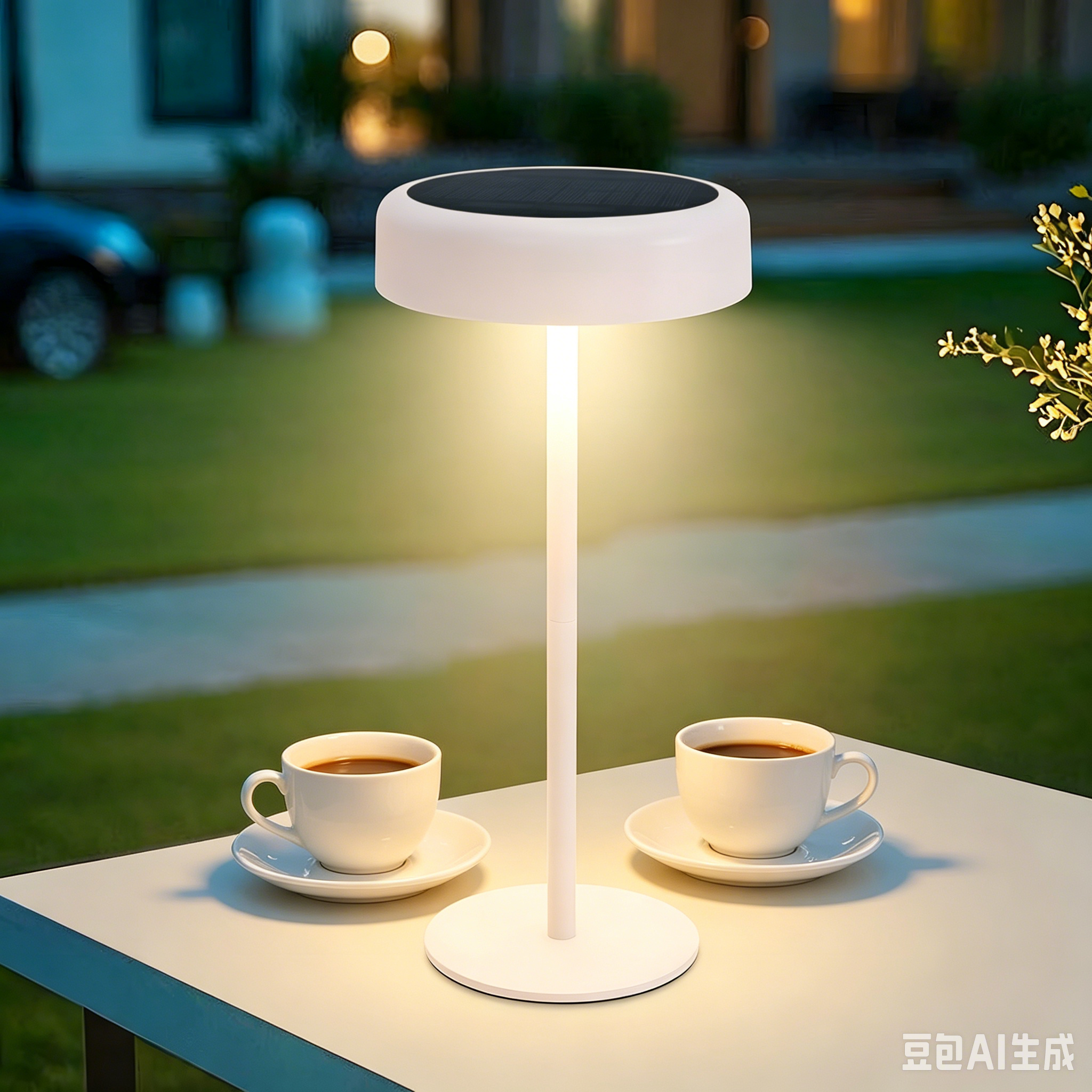 NETTLIFE solcellsdriven bordslampa batteridriven LED-sänglampa trådlös 3600mhA uppladdningsbar pekskärm dimbar vit med USB-batteri