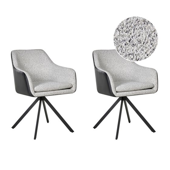 Set med 2 matstolar LITHIA Svart/ Vit