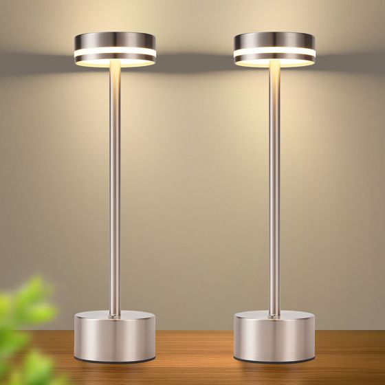 NETTLIFE nettlife trådlös LED-bordslampa batteridriven dimbar laddningsbar usb-c touch guld bordslampa silver 2 st