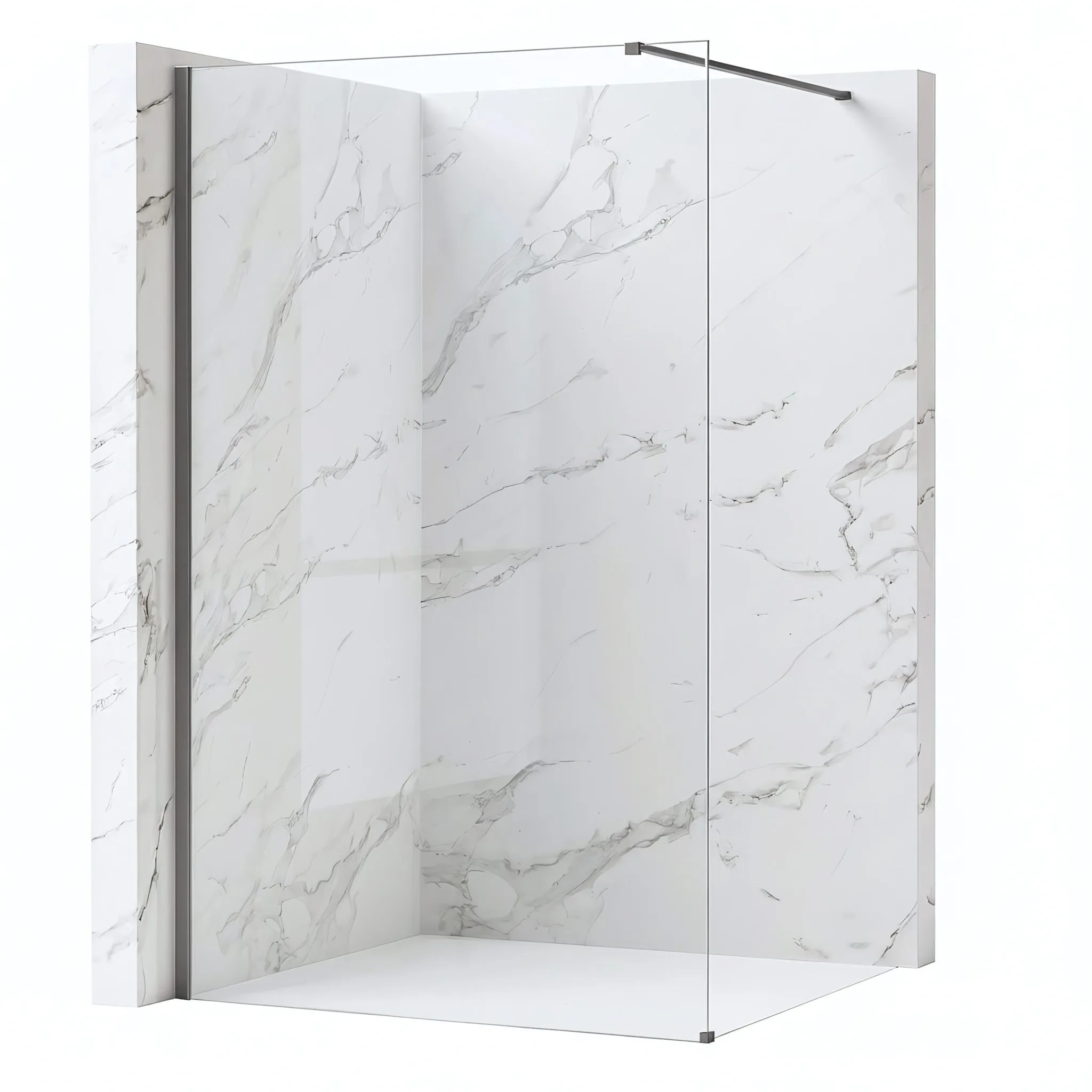 REA Duschvägg Flexi Transparent 80 Titan, 120x80x195cm