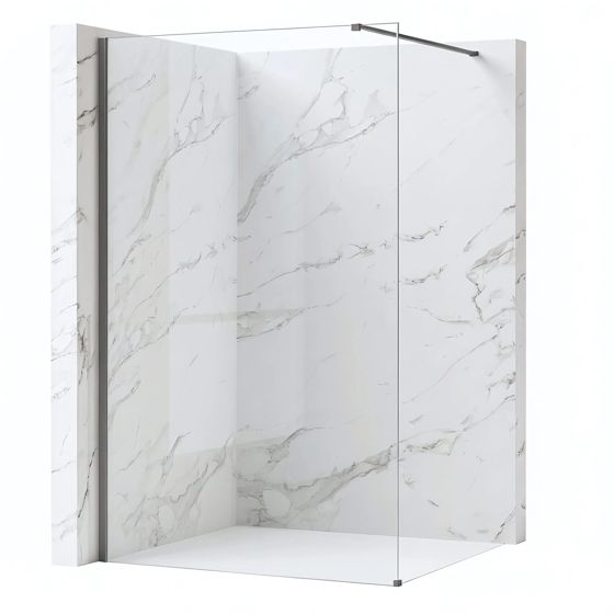 REA Duschvägg Flexi Transparent 80 Titan, 120x80x195cm