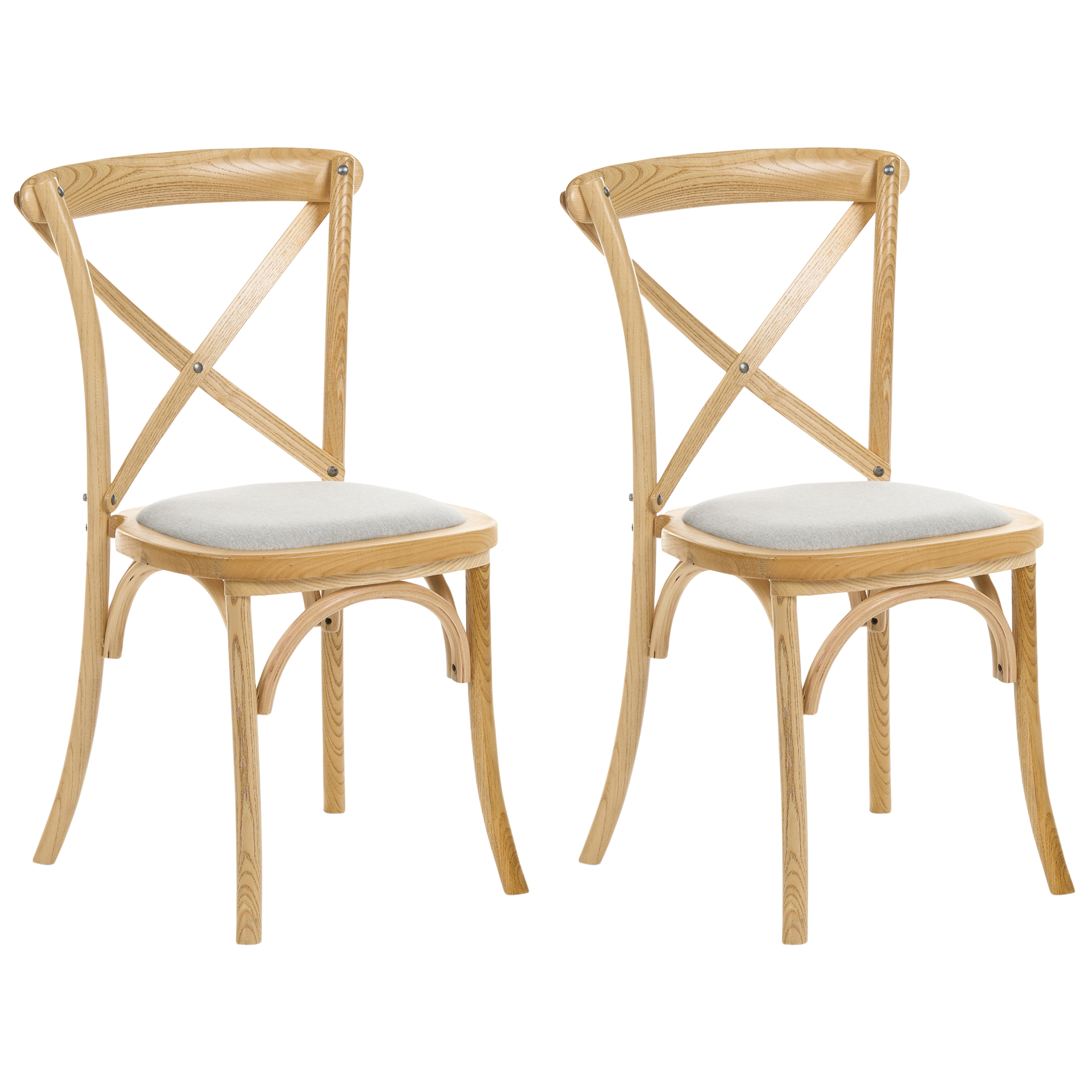 Set med 2 stolar LYONS Trä Ljusbrun/ Beige