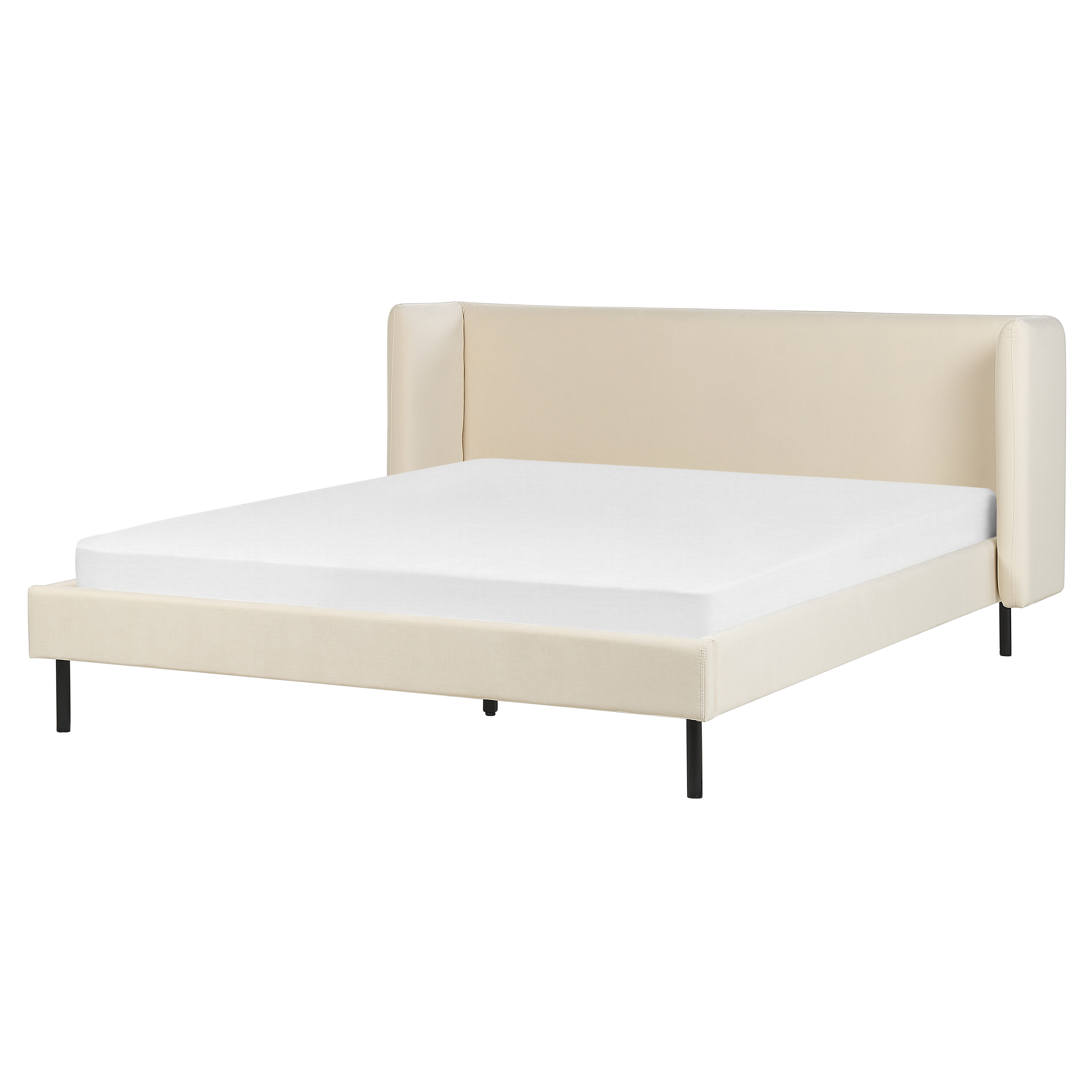 Säng med lamellram Sammet ARETTE 160 x 200 cm Ljusbeige