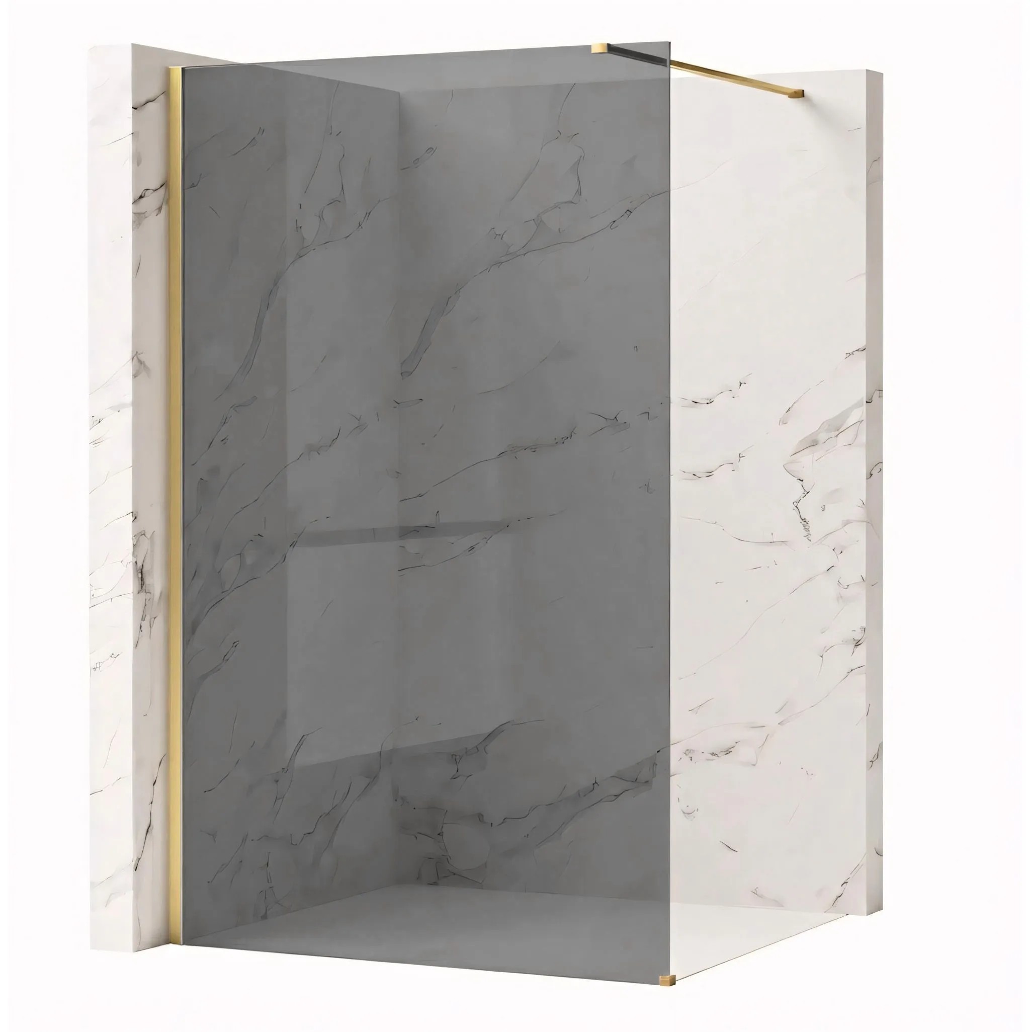 REA Duschvägg Flexi Grey 100 Borstat Guld, 120x100x195cm