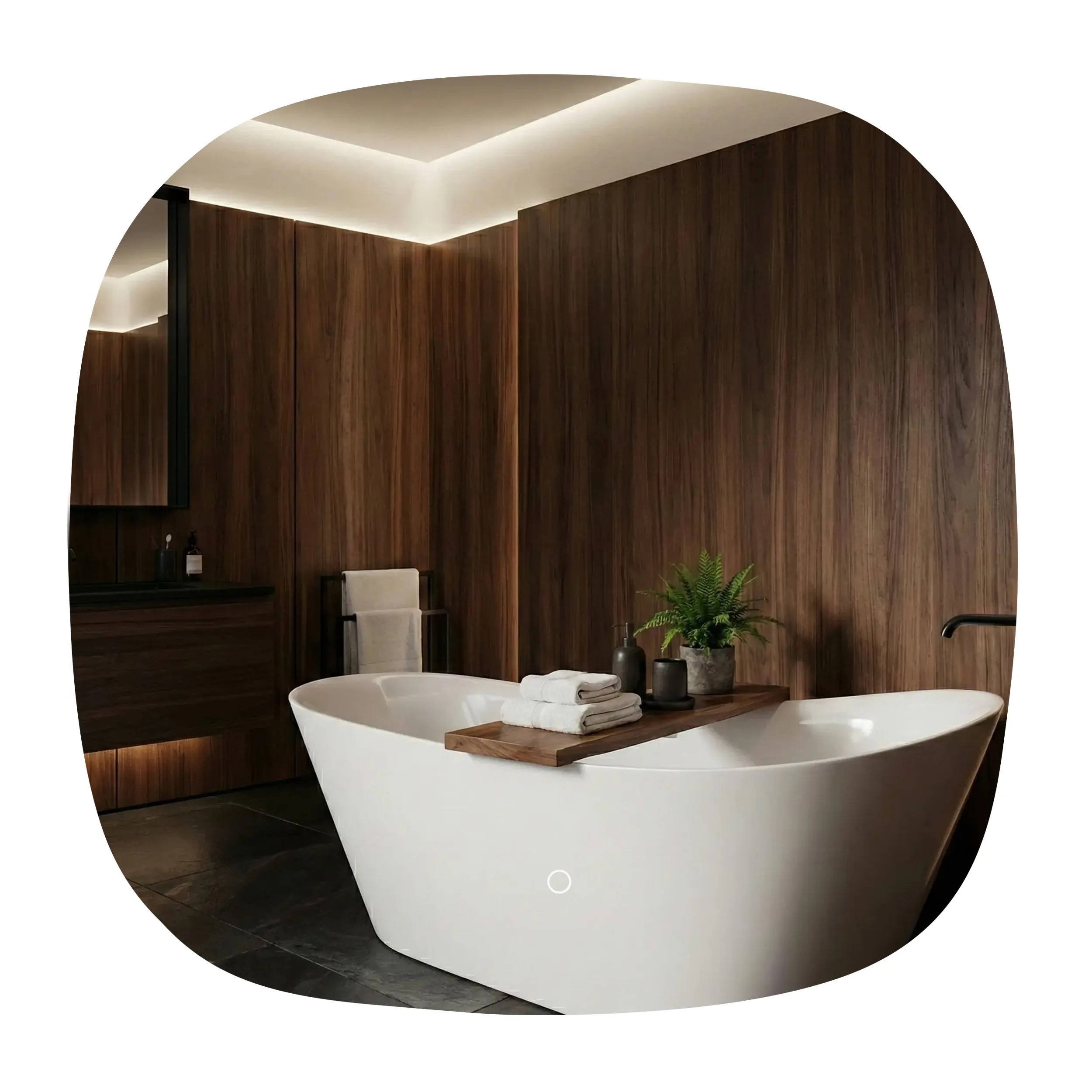 REA spegel TOP 70X70 70x70 Led Transparent 70x70x2cm