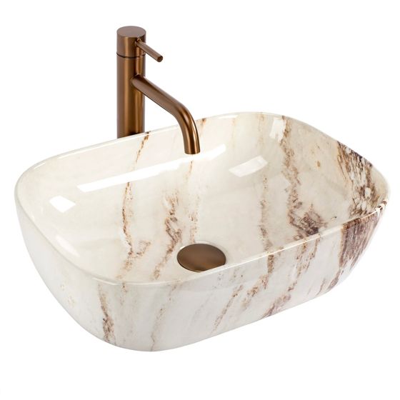 REA Bänkskål Marrone shiny Beige, 46,5x33x13,5cm
