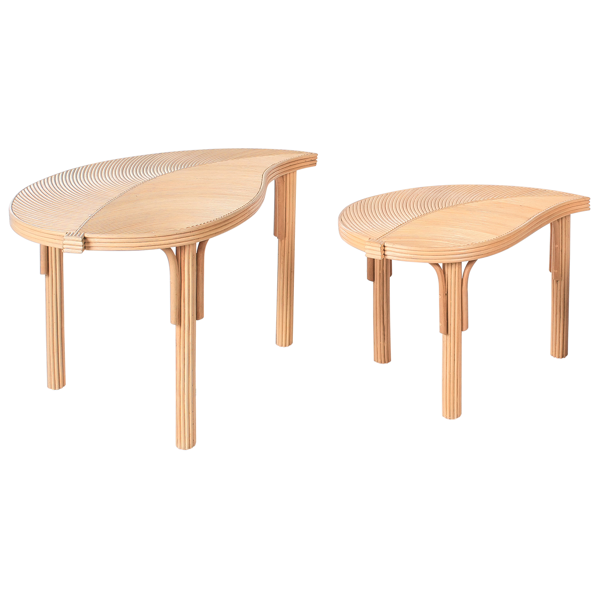 Set med 2 soffbord PARALIA Rotting Naturlig