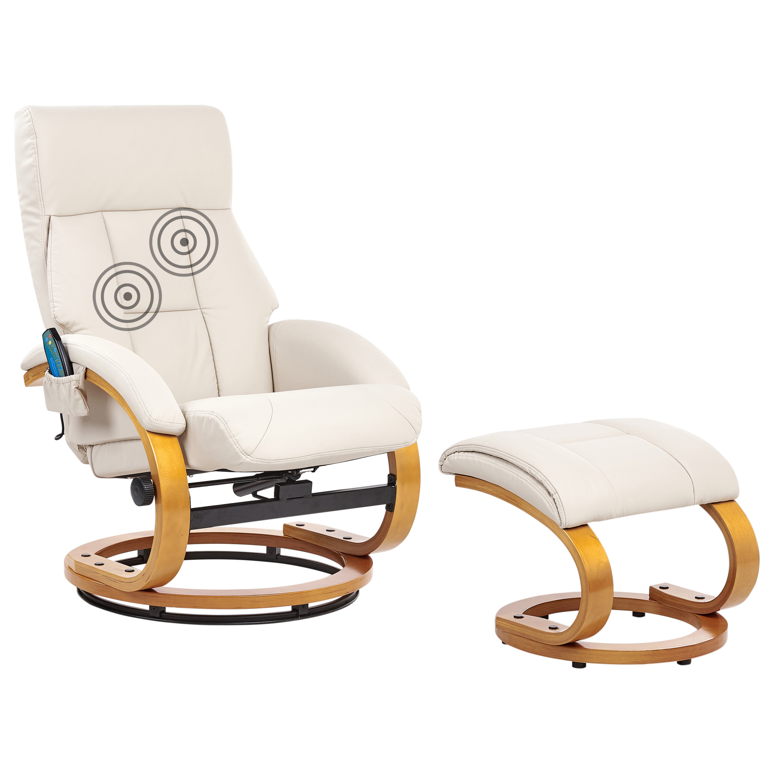 Massagestol FORCE med fotpall Konstläder Ljusbeige