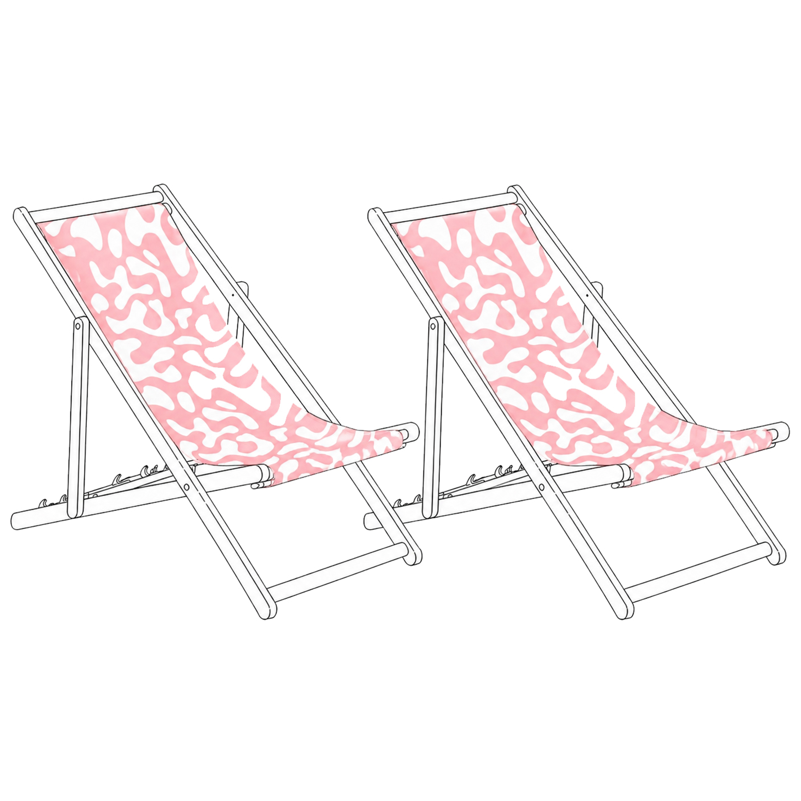 Set med 2 ersättningstyger för solstol ANZIO/AVELLINO 113 x 44 cm Rosa