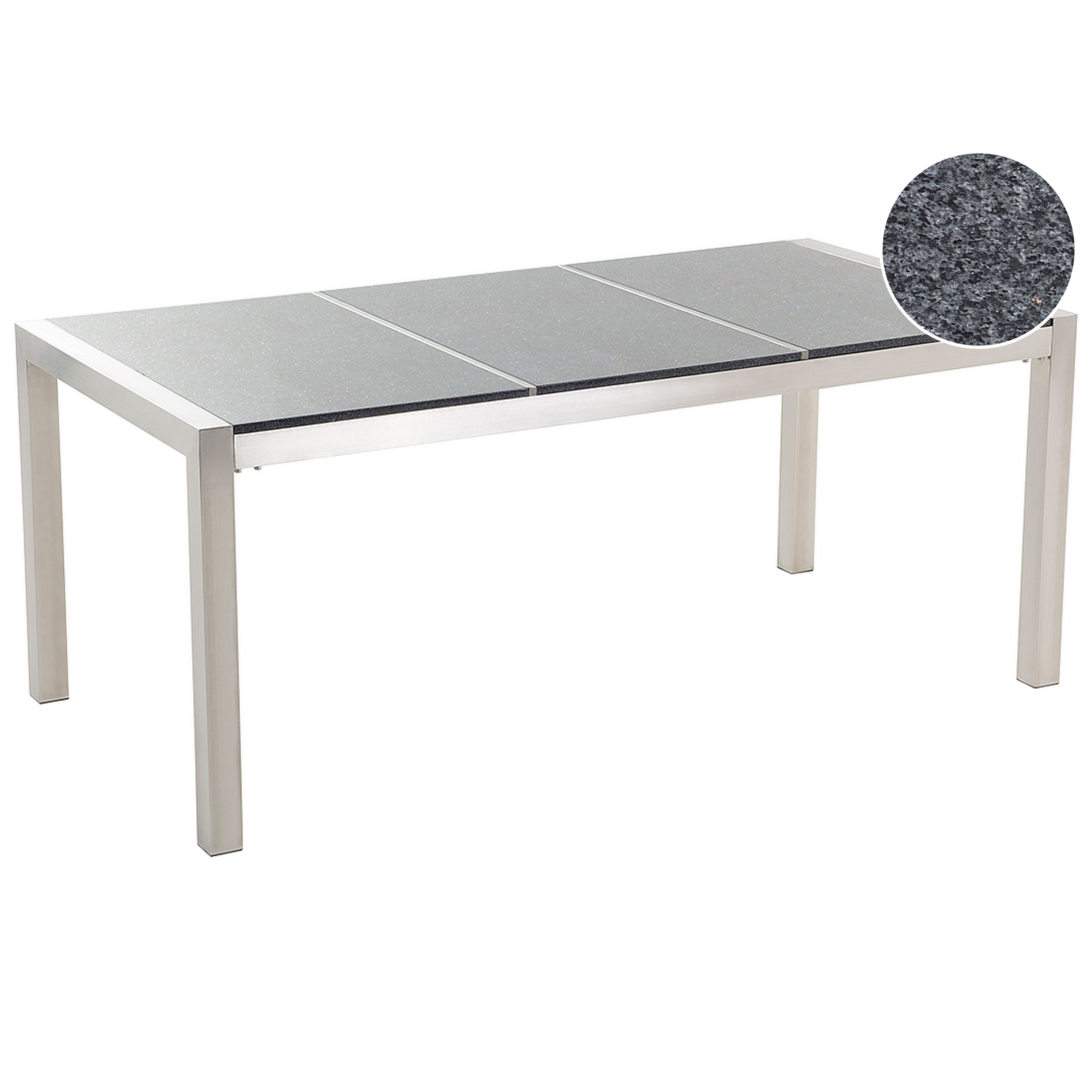 Trädgårdsmatbord GROSSETO 180 cm 90 cm Granit Polerad Grå
