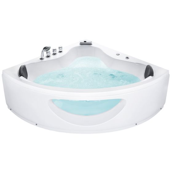 Hörnbubbelbadkar med LED TOCOA 1900 x 1380 mm Vit