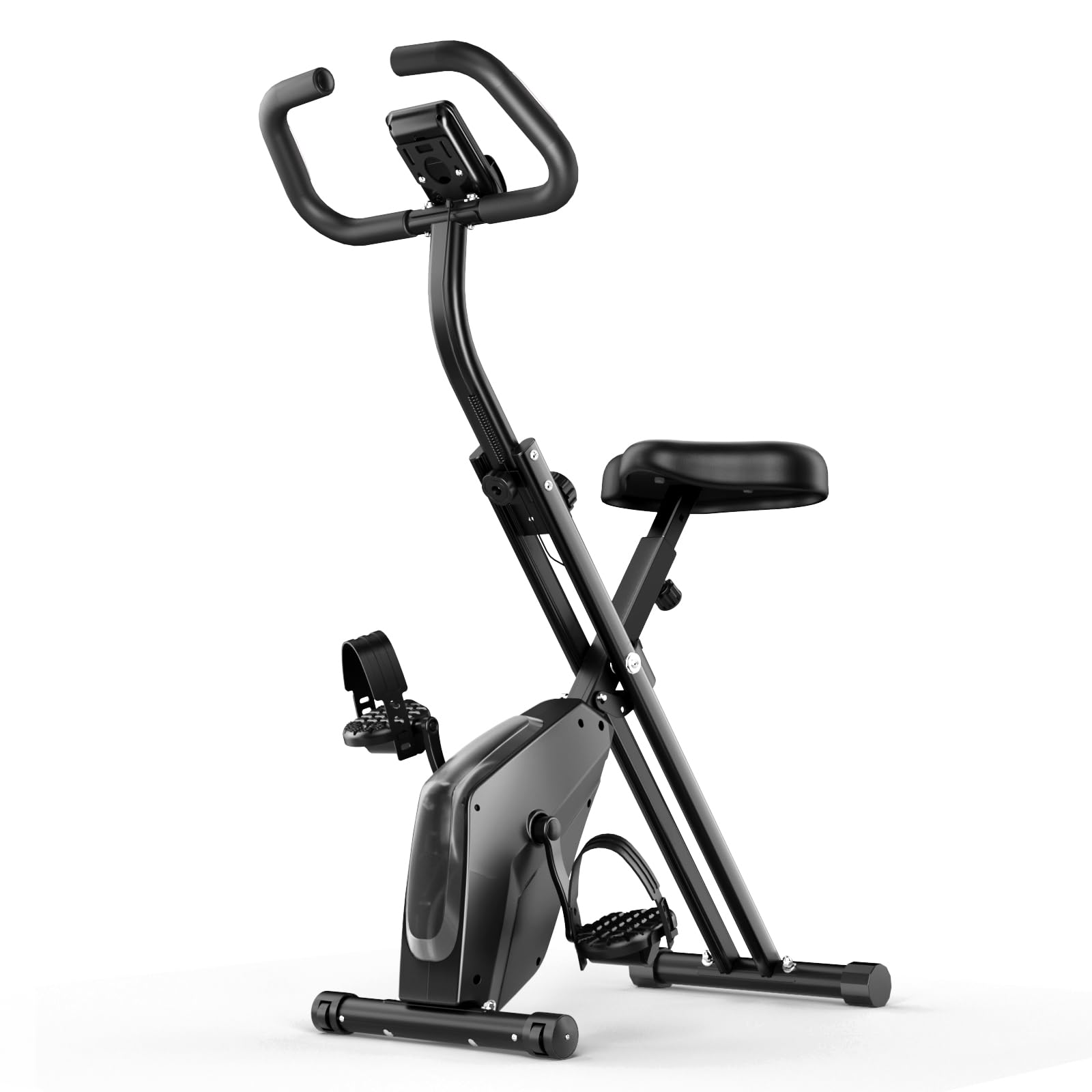 Vikbar magnetisk motionscykel LCD pulsmätning tyst gång för rehabilitering och motion