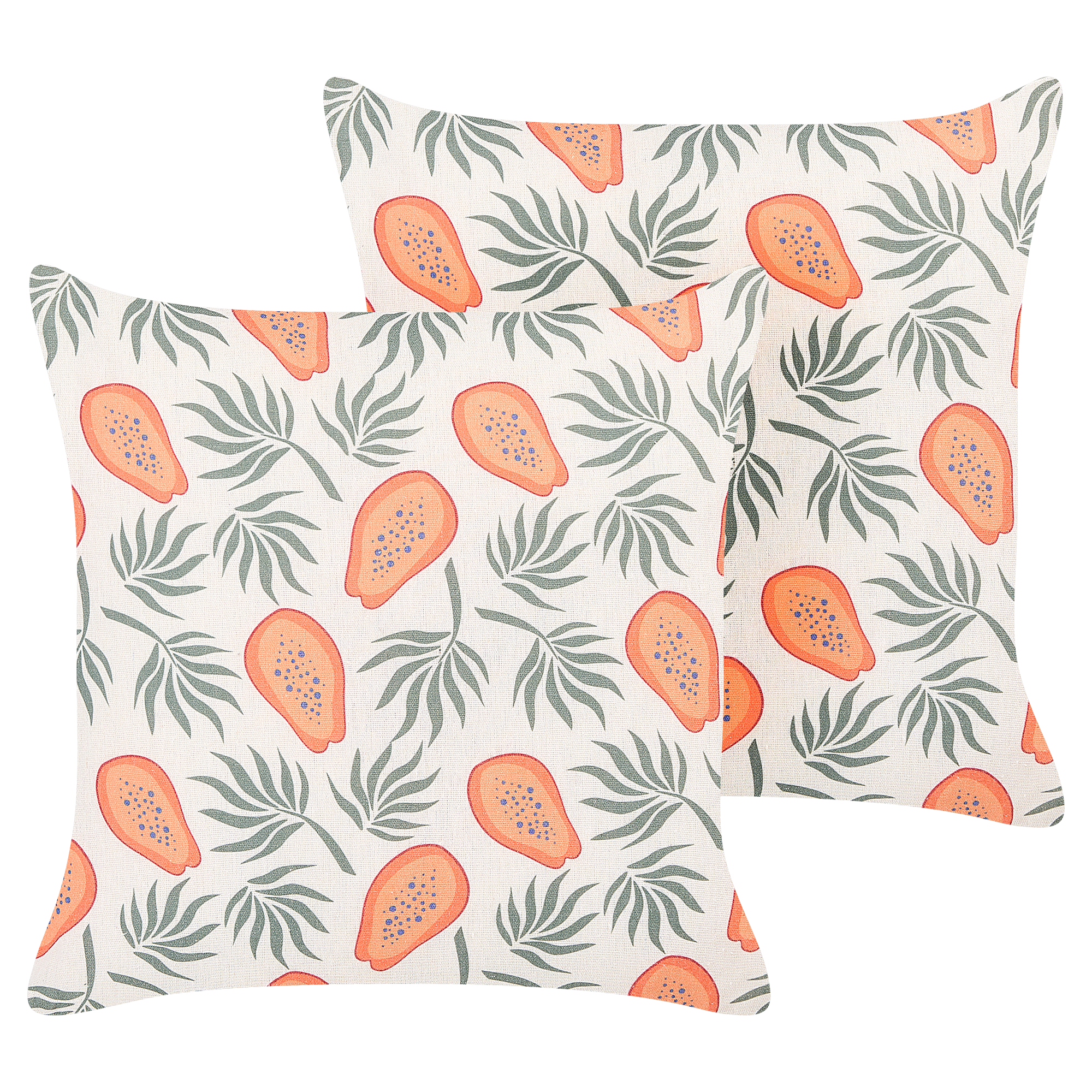 Set med 2 prydnadskuddar AVENS 45 x 45 cm Flerfärgad Växtmotiv