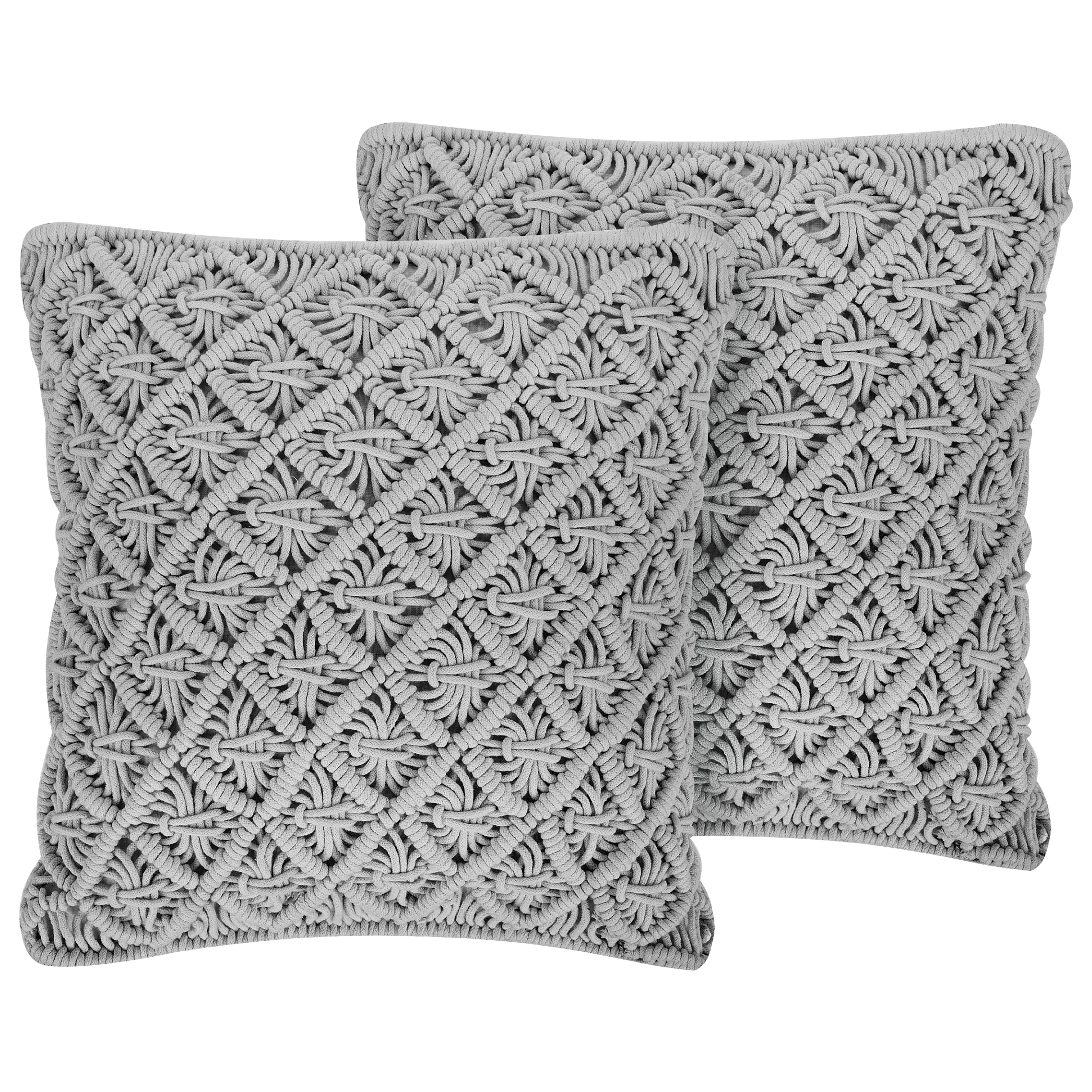 Set med 2 prydnadskuddar KIZKALESI 45 x 40 cm Bomull Grå Geometriskt tryck
