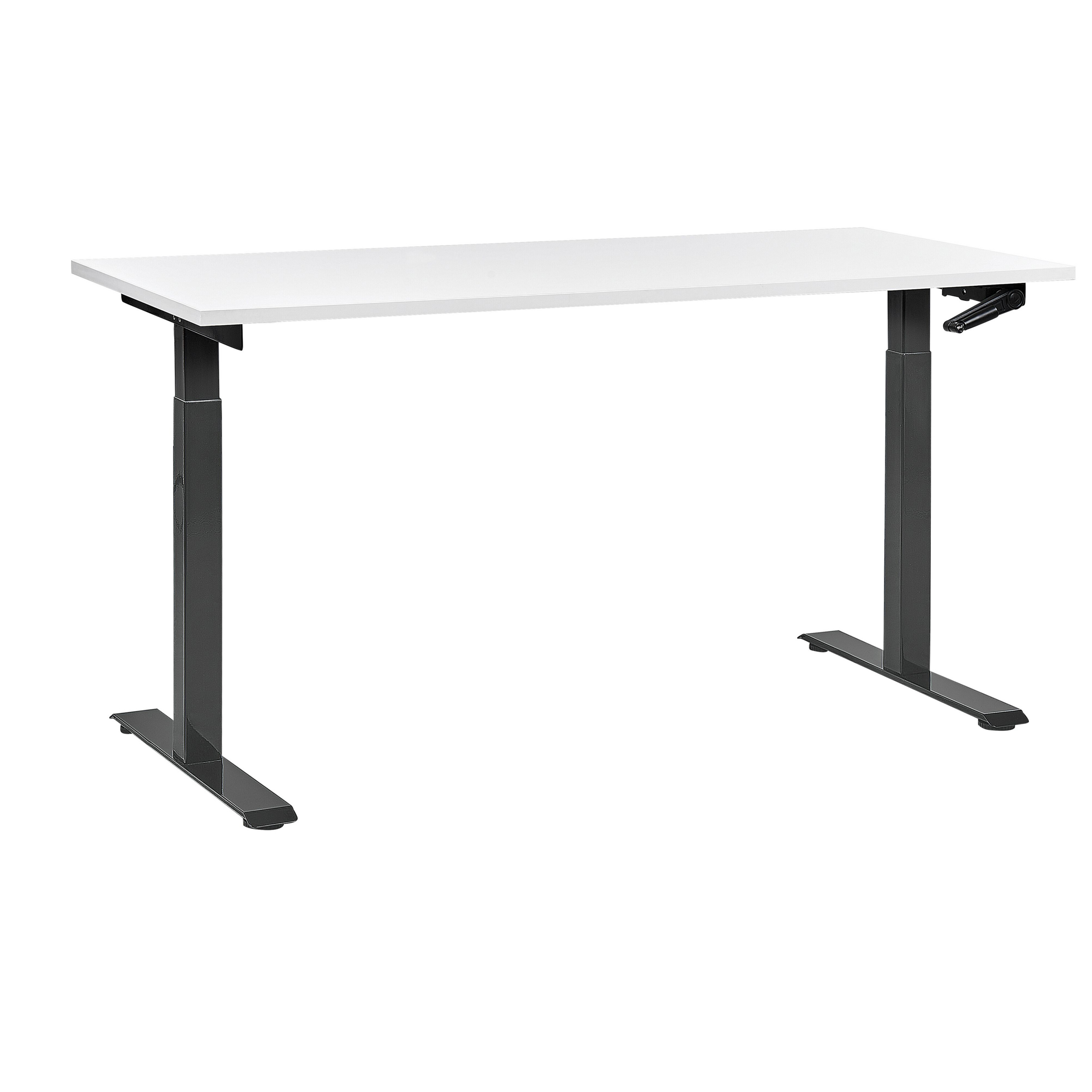 Manuellt höj- och sänkbart skrivbord DESTINES 160 cm 72 cm Vit/ Svart