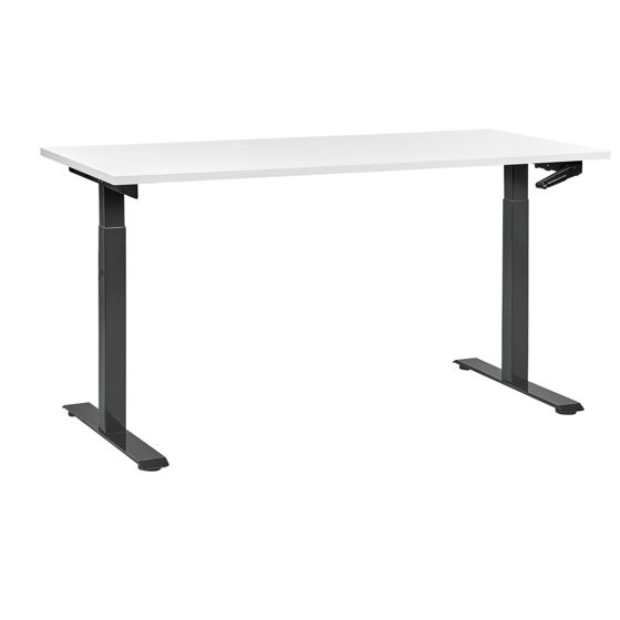 Manuellt höj- och sänkbart skrivbord DESTINES 160 cm 72 cm Vit/ Svart