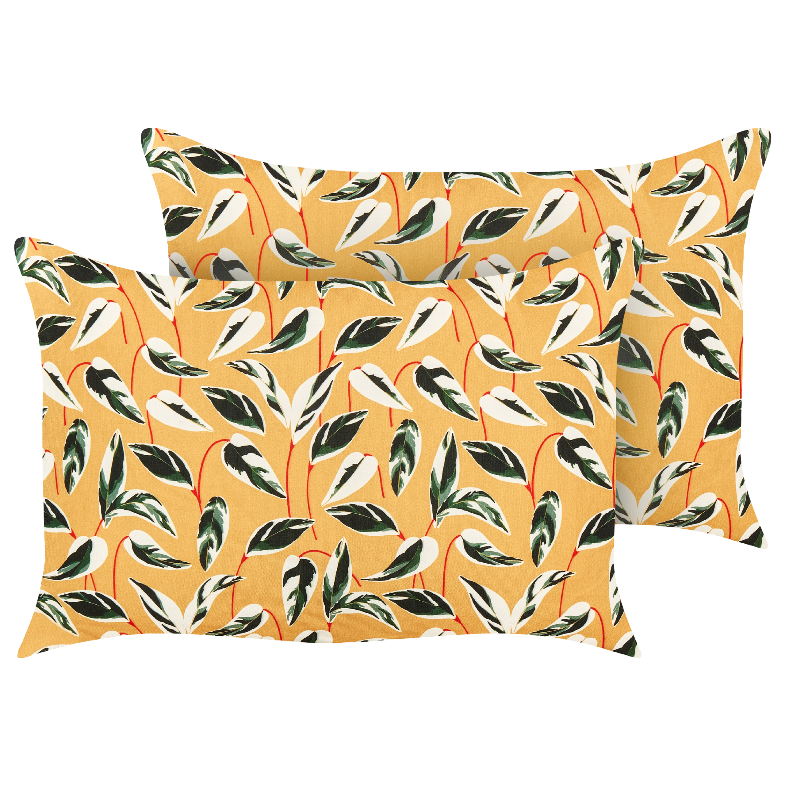 Set med 2 utomhusdynor TAGGIA Växtmotiv 40 x 60 cm Gul