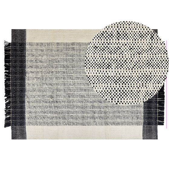 Matta KETENLI Vit 140 x 200 cm Ull